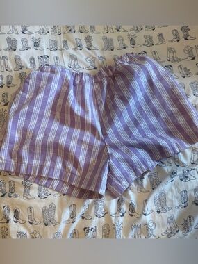 Lavender Palaka Shorts